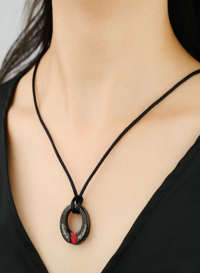 يوفينغ قلادات يوفينغ لأحجار بخت شهر يناير لحفظ الرماد، قلادات دائرية لحفظ رماد الموتى، مجوهرات تذكارية، ميداليات 01 - Image 4