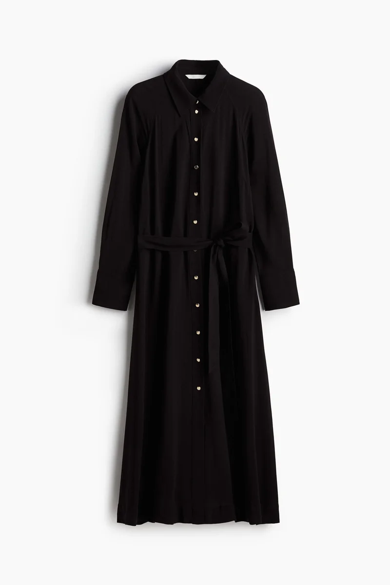 H&M Tie-belt viscose shirt dress
