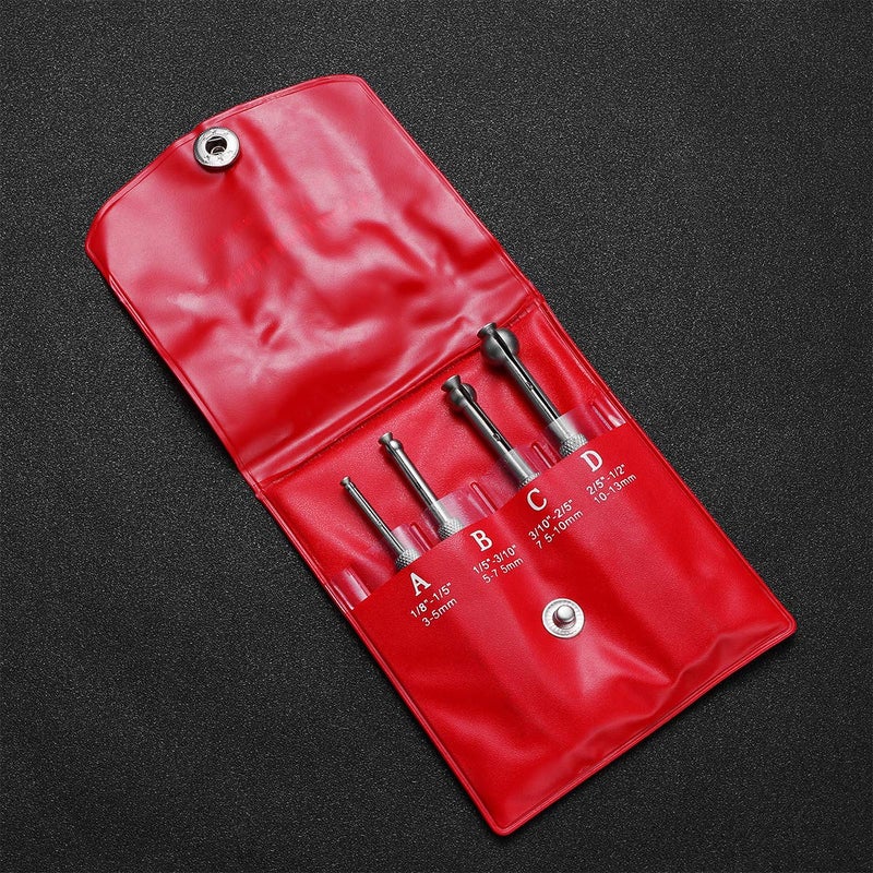 UKCOCO 4pcs Small Hole Gauge Set Telescoping Full Round Spherical Shaped Hardened Bore Gauge - Image 5