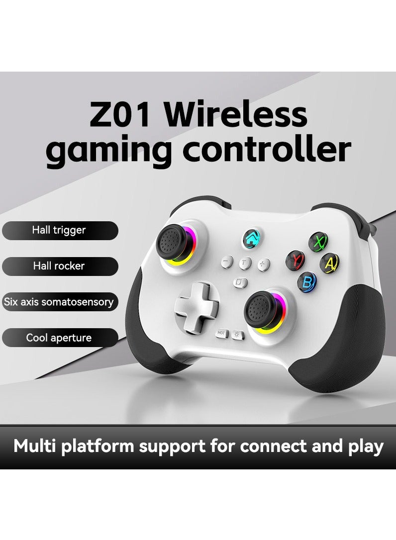 Mobile Gaming Controller for iPad/iPhone/Tablet, Cloud Controller Remote Joystick for iOS/Android, Wireless Switch Controller with Macro ons/Hall-Rocker/Hall-Trigger/Dual Vibration (White) - Image 1