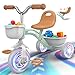 Kkdi Toddler Tricycle for 13 35 Year Olds 2 3 4 5 Year Old Girl Boy Birthday Gifts Toddler Baby Bike 4Level Adjustable Seat 3 Color Light Wheels 2 Baskets Outdoor Riding Toys for Ages 24 - Image 3
