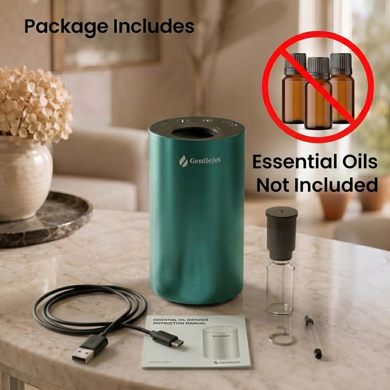 ناشر الزيوت العطرية بدون ماء LiteMist - ناشر عطري من الألومنيوم، قابل لإعادة الشحن عبر USB-C للاستخدا�� في المنزل والسيارة والمكتب، تشغيل هادئ، سعة الزجاجة 0.35 أونصة/0.7 أونصة - Image 4