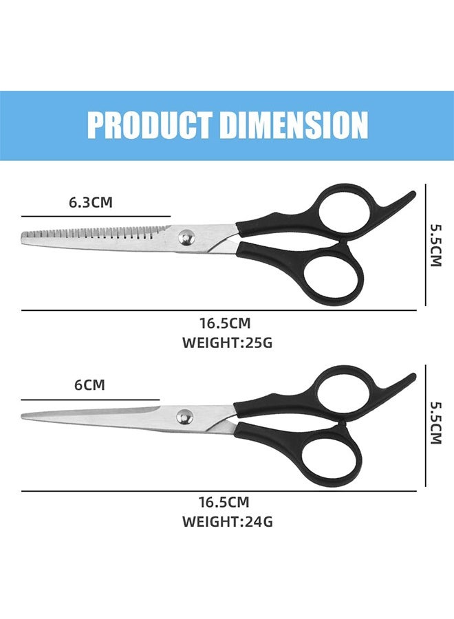 HY 2 Pcs Stainless Steel Hairdressing Scissors Professional Hair Trimming Thinning Scissors for All Hair Types Durable and Easy to Use for Salon Home Use - Image 2