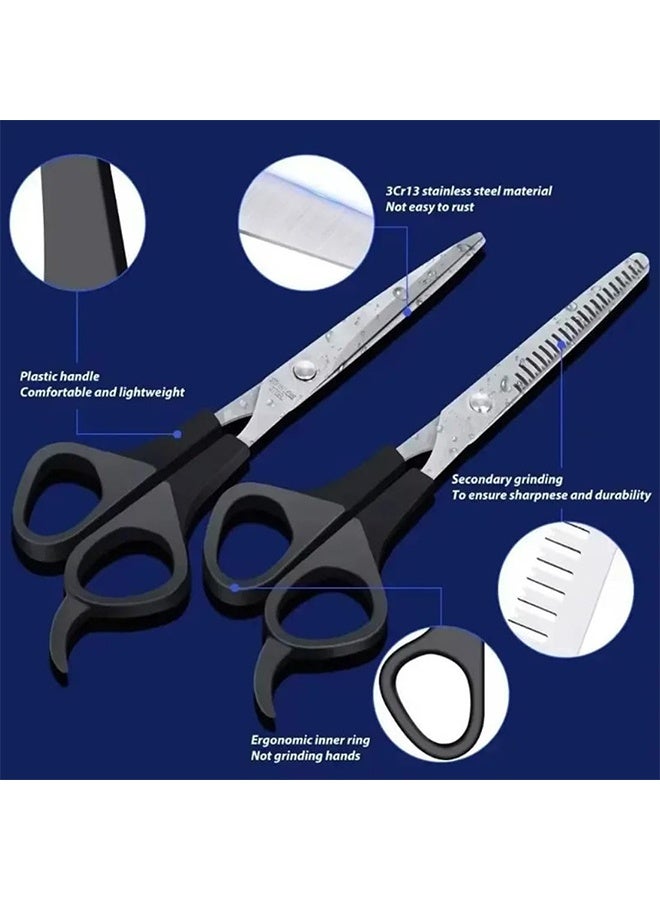 HY 2 Pcs Stainless Steel Hairdressing Scissors Professional Hair Trimming Thinning Scissors for All Hair Types Durable and Easy to Use for Salon Home Use - Image 3