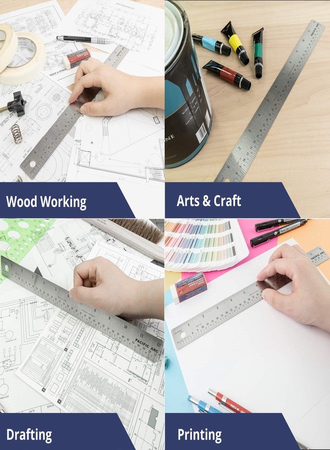 Pacific Arc Stainless Steel Ruler with Inch and Pica Measurements, 18 Inches Rubber Backed - Image 5