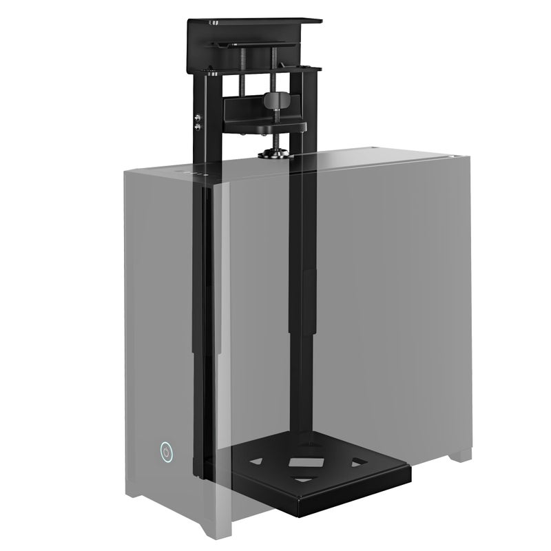 monTEK 66 LBS Heavy-Duty Ventilated Under Desk PC Mount, Adjustable No-Drill PC Mount with Protective Pads,16.1"-25.6" H, Ideal for Office Home Classroom, Black - Image 1