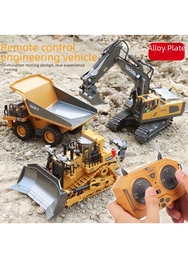 Generic Alloy 2.4g Wireless Remote Control Excavator Children's Toy 11 Channel Digging Engineering Vehicle-Color:258-3 Plastic Excavator (five Channels)-Proportion:1:24  - Image 3