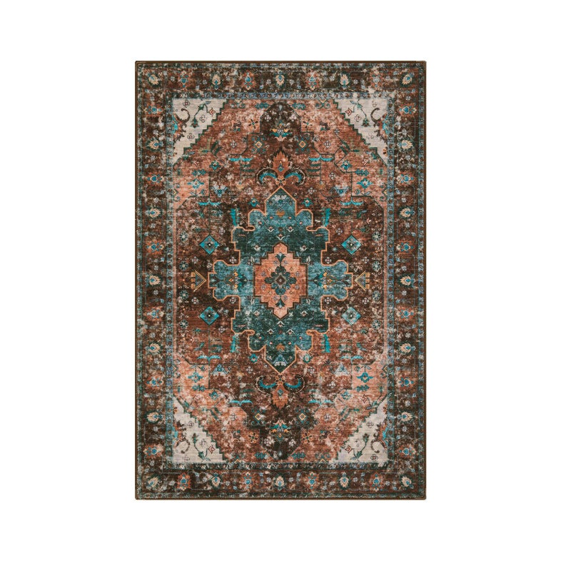 Ciicool Washable Runners Area Rug for Hallways, Ultra Soft 2'6 "x8' ft Boho Print Non-Slip Vintage Oriental Medallion Long Carpet for Kitchen Bedroom Laundry Bathroom - Image 1