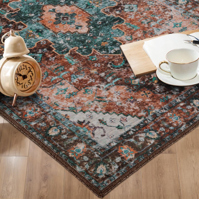 Ciicool Washable Runners Area Rug for Hallways, Ultra Soft 2'6 "x8' ft Boho Print Non-Slip Vintage Oriental Medallion Long Carpet for Kitchen Bedroom Laundry Bathroom - Image 5