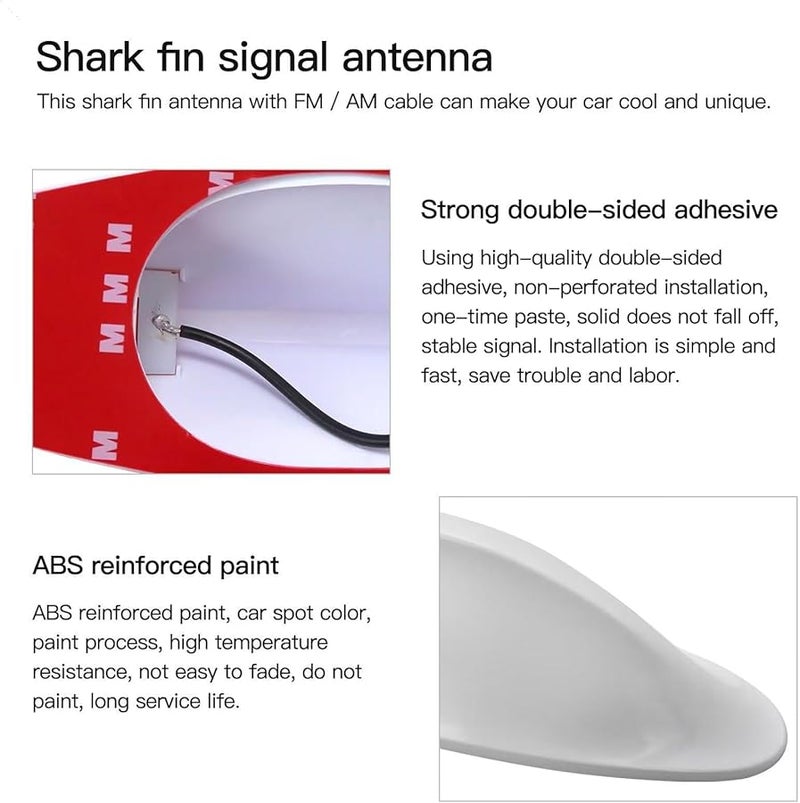 White Shark Fin Roof Antenna Cover For Hyundai Elantra 2016 Sedan 4 Door 1 8L - Image 4