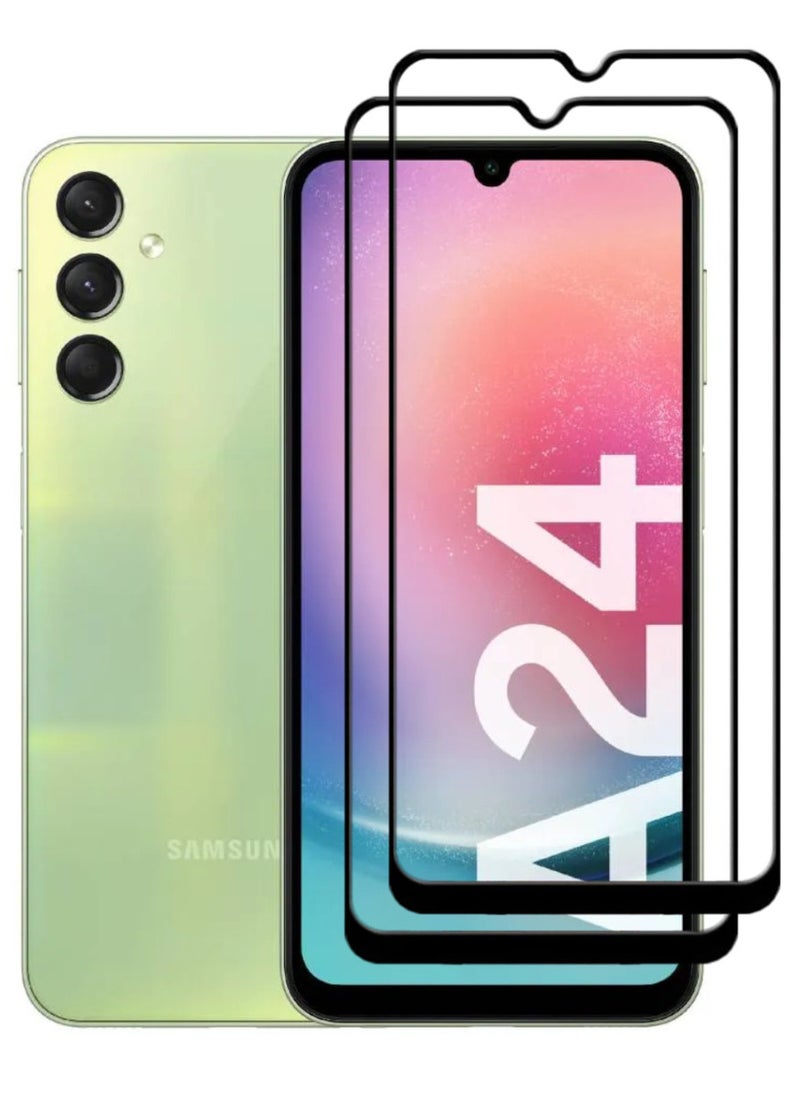 ACLIX 2 Pieces Antistatic ESD Dustproof Premium Quality High Definition Tempered Glass Screen Protector Designed For Samsung Galaxy A24 4G - Image 1