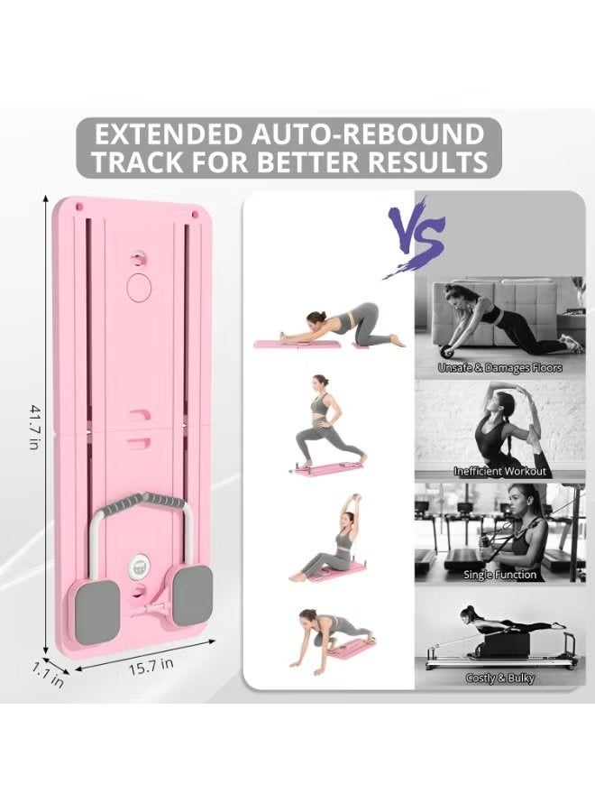 ELTRAZONE Portable Pilates Reformer Machine for Home Gym | Auto-Rebound Pilates Board with Abdominal Core Trainer | Full Body Workout Equipment for Strength Training, Core Exercise & Fitness for Men and Women - Image 3