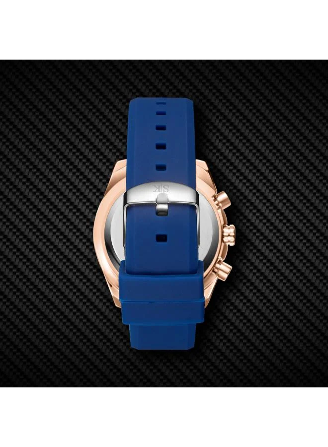 Kenneth Scott Navy Blue Men's Silicone Chrono & Multi Function Watch K23148-RSNN - 45 mm for Men | Best Price UAE