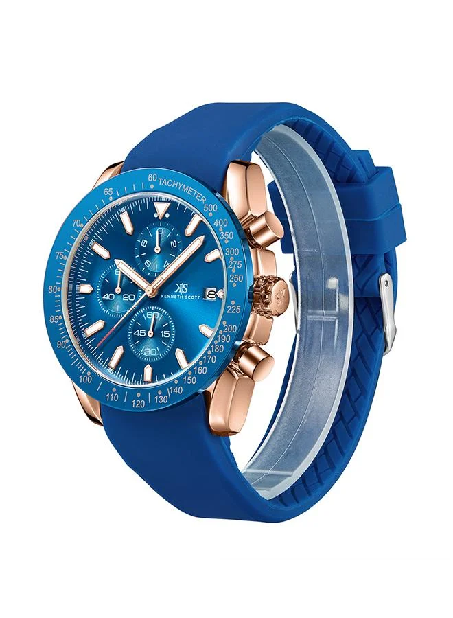 KENNETH SCOTT Men's Silicone Chrono & Multi Function Watch K23148-RSNN - 45 mm