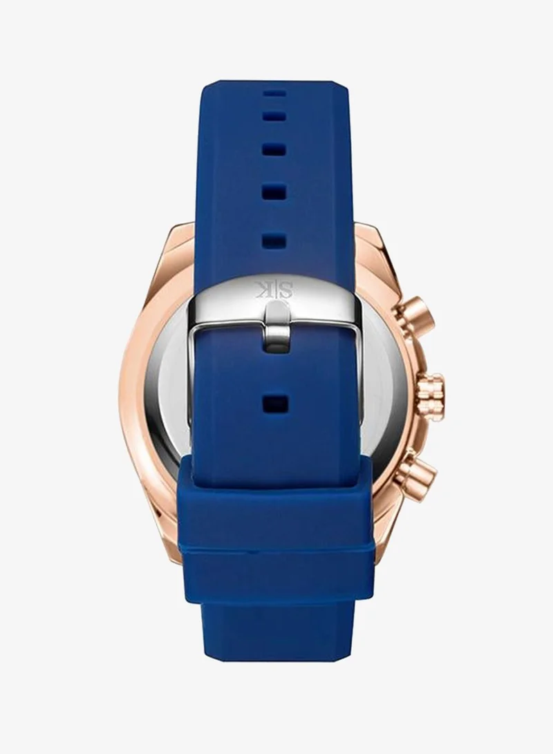 Kenneth Scott Navy Blue Men's Silicone Chrono & Multi Function Watch K23148-RSNN - 45 mm for Men | Best Price UAE