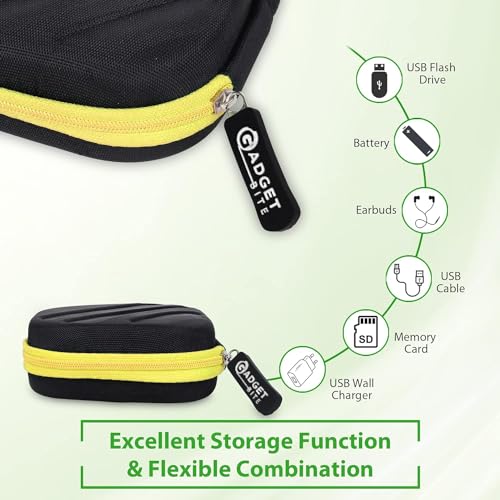 GadgetBite Earphone Carrying EVA Case for Earphones, Headset, Pen Drives, SD Cards - (Carry case only) (Yellow) - Image 3