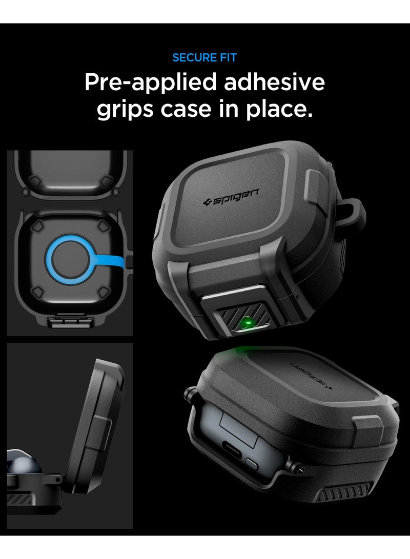 Spigen Lock Fit Samsung Galaxy Buds4 / Buds 4 Pro Case One Touch Open with Secure Locking Clip, Hybrid Cover with Carabiner (2026) - Matte Black - Image 5