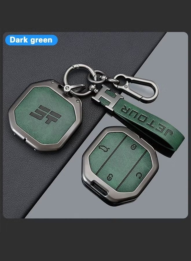 JETOUR Car Zinc Ally Leather Key Case For Chery Jetour Traveller 2025 Jetour T2 T1 Key Full Cover Holder Chain Interior Accessories - Image 5
