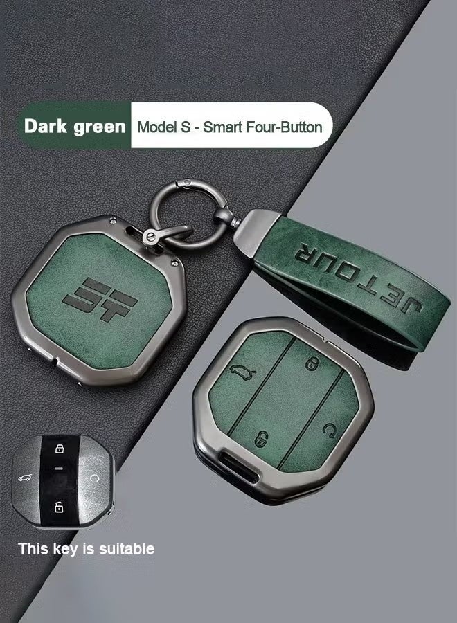 JETOUR Car Zinc Ally Leather Key Case For Chery Jetour Traveller 2025 Jetour T2 T1 Key Full Cover Holder Chain Interior Accessories - Image 1