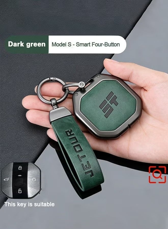 JETOUR Car Zinc Ally Leather Key Case For Chery Jetour Traveller 2025 Jetour T2 T1 Key Full Cover Holder Chain Interior Accessories - Image 3