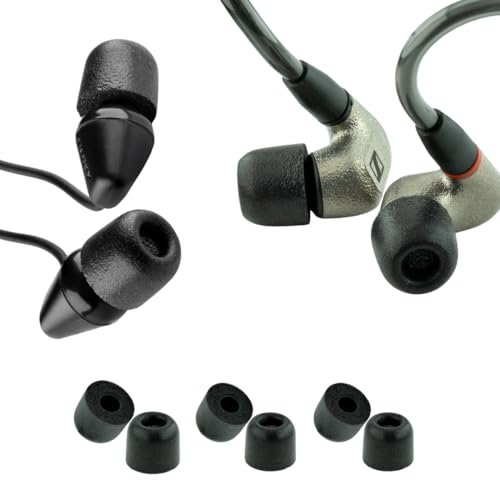 COMPLY سلسلة كومبلاي 200 الأساسية | نصائح أذن بديلة من رغوة الذاكرة لسماعات Sennheiser و Bang Olufsen و Sony والمزيد | عزل صوت ممتاز، راحة قصوى، ملاءمة آمنة | TechDefender، أسود، متوسط (3 أزواج) - Image 1