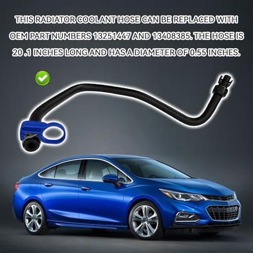 HHZL Coolant Reservoir Hose Car Engine Radiator Coolant Hoses Recovery Tank Upper and Lower Kit for Chevy Buick Cruze 1.4L Turbo GM# 13251447 13408385 Universal Rubber Cooling Hose Water By-pass Pipe - Image 3