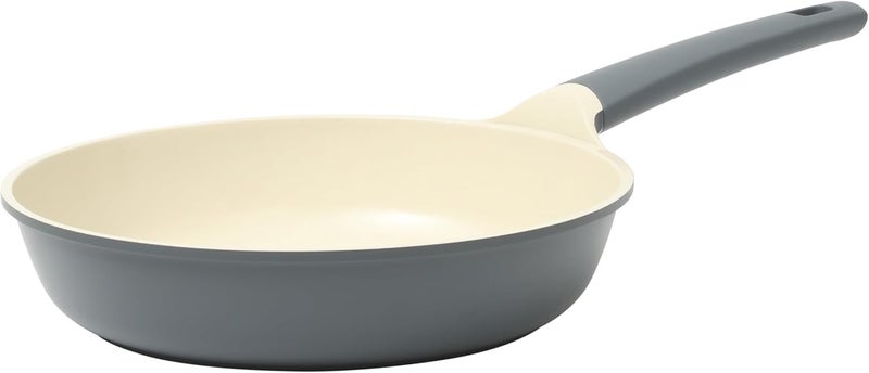 Oster Platinum Rooney Large 12 Inch Durable & Light Cast Aluminum Frying Pan Skillet w/PFA Free Ceramic Nonstick Interior Cookware Chef's Pan, Omelet Pan - Induction - Grey - Image 1
