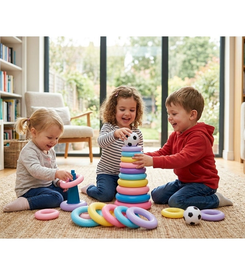 Rymel Kids Baby Toy Stacking Rings Tower Educational Toys Stack Up Gift 11 Rings | Baby | Toys for Baby | Other Toys for Baby | 11pcs Set of Stacking Rings Set - Image 2