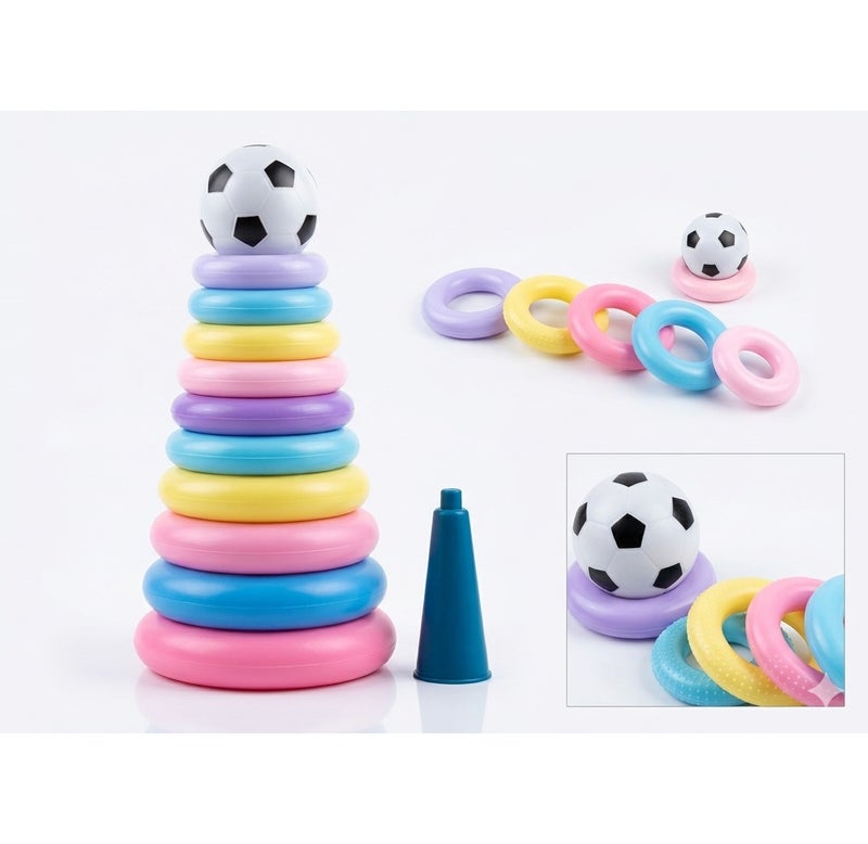 Rymel Kids Baby Toy Stacking Rings Tower Educational Toys Stack Up Gift 11 Rings | Baby | Toys for Baby | Other Toys for Baby | 11pcs Set of Stacking Rings Set - Image 1
