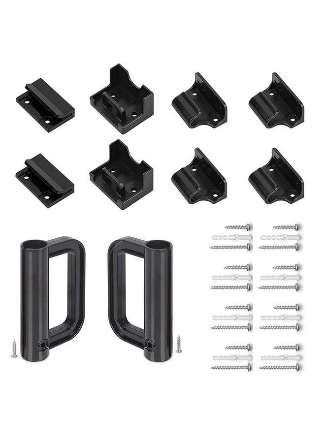 GRENFU Retractable Baby Gate Replacement Hardware Retractable Dog Gate Full Set Wall Mounting Accessories Brackets Latches Black A32 A32