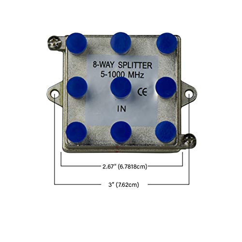 On-Q Legrand - OnQ 8 Way Vertical Coax Splittler, 8 Port Cable Splitter, 1GHz Coaxial Cable Splitter for Enclosure for Basic Structured Wiring Applications, 1 Count, VM0108 - Image 2