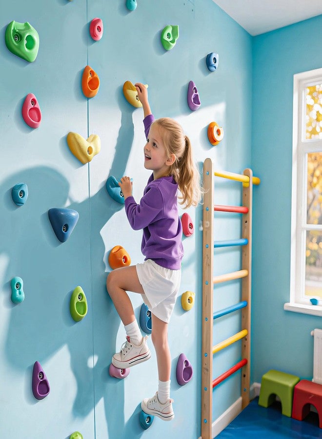 TOPNEW 32 Rock Climbing Holds Multi Size for Kids, Adult Rock Wall Holds Climbing Rock Wall Grips for Indoor and Outdoor Playground Play Set - Image 4