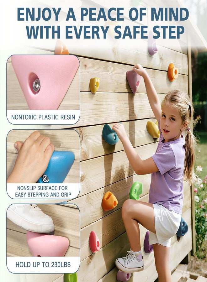 TOPNEW 32 Rock Climbing Holds Multi Size for Kids, Adult Rock Wall Holds Climbing Rock Wall Grips for Indoor and Outdoor Playground Play Set - Image 3