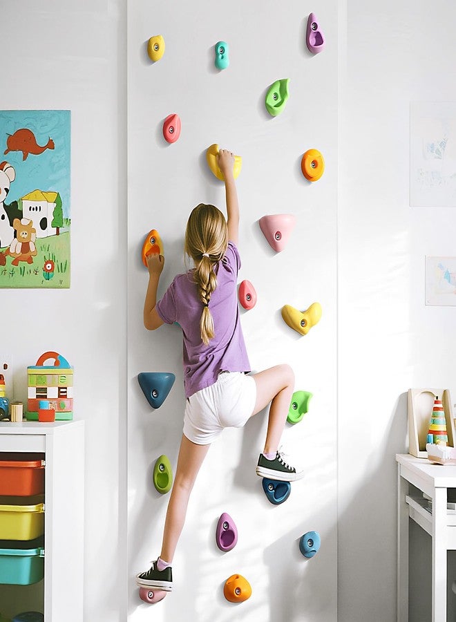 TOPNEW 32 Rock Climbing Holds Multi Size for Kids, Adult Rock Wall Holds Climbing Rock Wall Grips for Indoor and Outdoor Playground Play Set - Image 5