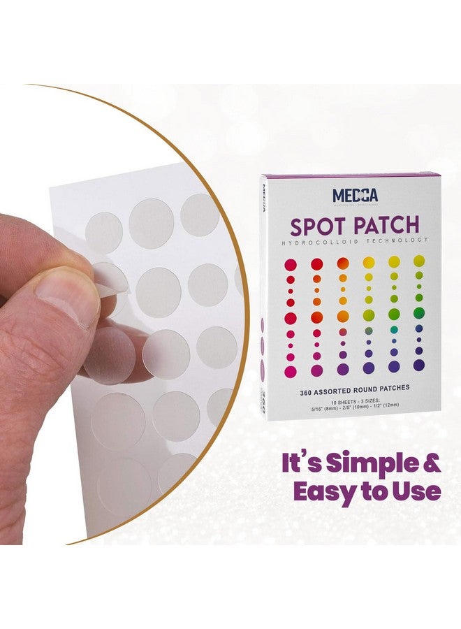 ميدكا رقع حب الشباب لضمادات الغروانية المائية للوجه (360 قطعة) رقعة بثرة في 3 أحجام عالمية لعلاج بقع حب الشباب والعناية بالوجه والجلد، رقعة بقعة تخفي حب الشباب وتقلل من البثور والرؤوس السوداء - Image 5