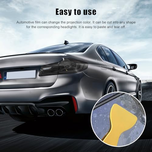 Suvnie 12 × 48 Inch Car Light Tint Film, Shiny Chameleon Headlights Tail Lights Fog Lights Films with Squeeze & Cutter, Self Adhesive Vinyl Film Sticker Sheet Roll Car Accessories (Light Black) - Image 5