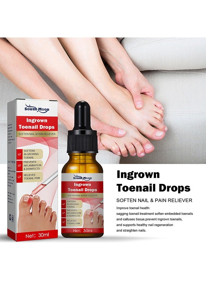 SOUTH MOON Ingrown Toenail Drops Serum 30ml, Ingrown Toenail Relief, Easy Trim Ingrown Toenail Tools, Toenail Fluid With Silicone Gel Toe Caps Essential Oil Diffuser, Ingrown Toenail Reliever and Softener Kit - Image 4