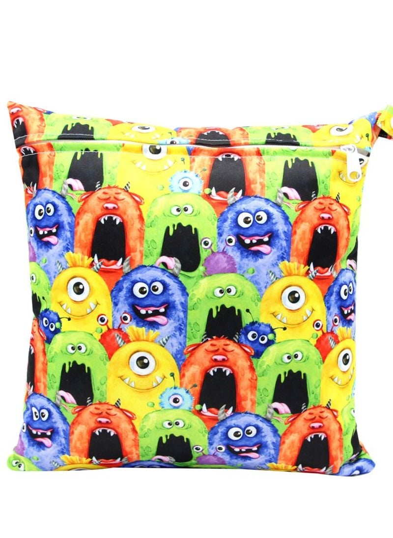 Asenappy Asenappy Cartoon Printed Stroller Single Zipper Car Hanging Bag Stroller Hanging Bag Multi-functional Diaper Storage Bag 
