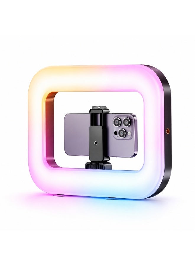 Professional RGB Video Light Panel | 8000mAh High-Capacity Battery | Active Cooling Design | 48 FX Modes with Bluetooth Control | Adjustable Bi-Color 2500K-8500K | High CRI >95 | Triple Cold Shoe & 1/4" Screw Mounts | for Smartphone, Camera, Live Streaming & Makeup Photography - Image 1