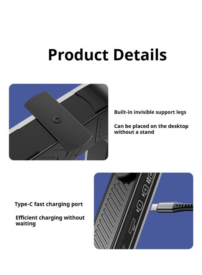 Professional RGB Video Light Panel | 8000mAh High-Capacity Battery | Active Cooling Design | 48 FX Modes with Bluetooth Control | Adjustable Bi-Color 2500K-8500K | High CRI >95 | Triple Cold Shoe & 1/4" Screw Mounts | for Smartphone, Camera, Live Streaming & Makeup Photography - Image 4