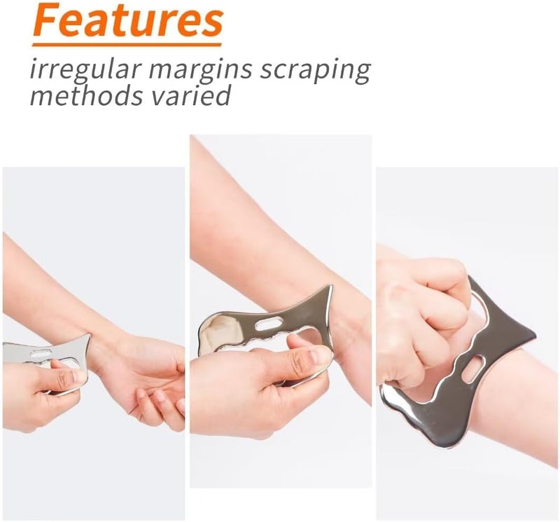 Rylpoint Guasha Massage Tool, Grade Stainless Steel Scraping Tool for Soft Tissue Upgrade Physical Therapy Stuff,Used for Back, Legs, Arms,Neck,Shoulder, Gua sha Tool - Image 3