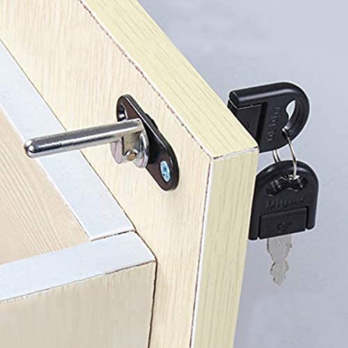 HOWDIA 4 Pcs - Drawer Lock Cabinet Locks with Keys, Zinc Alloy Drawer Lock Desk Wardrobe Furniture Cabinet Locker Showcase with 2 Key 16mm (Black, Keyed Different) - Image 4