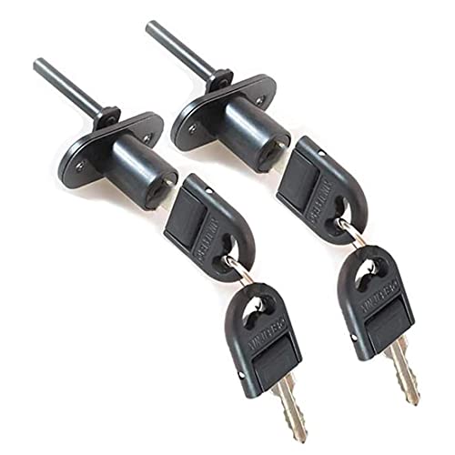 HOWDIA 4 Pcs - Drawer Lock Cabinet Locks with Keys, Zinc Alloy Drawer Lock Desk Wardrobe Furniture Cabinet Locker Showcase with 2 Key 16mm (Black, Keyed Different) - Image 1