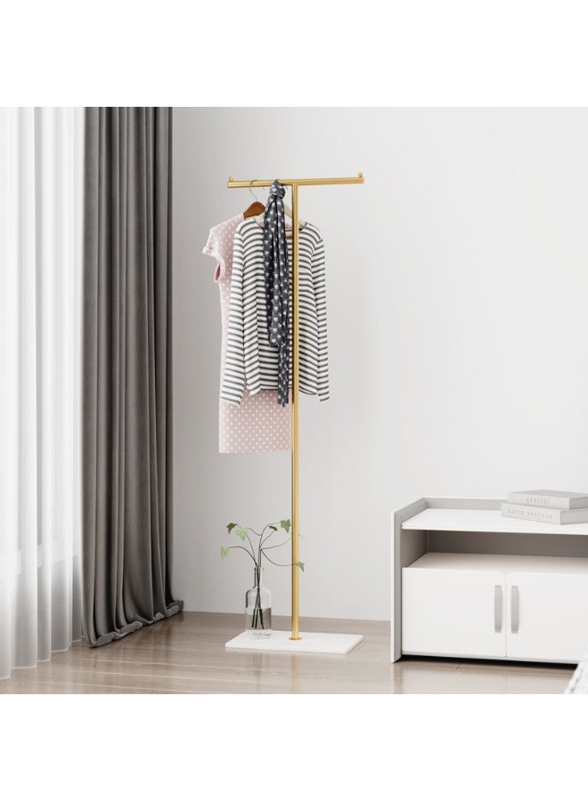SISGL Modern Metal Coat Rack In Free Standing Fashionable And Versatile Coat Rack With Natural Marble Base Clothes Hanger Stand Shape Multi Functional Metal Coat Hanger 170cmx40cm For A Sleek And Organized Living Space For Bedroom Entryway Living Room Boutique Office Clothing Store Gold - Image 1