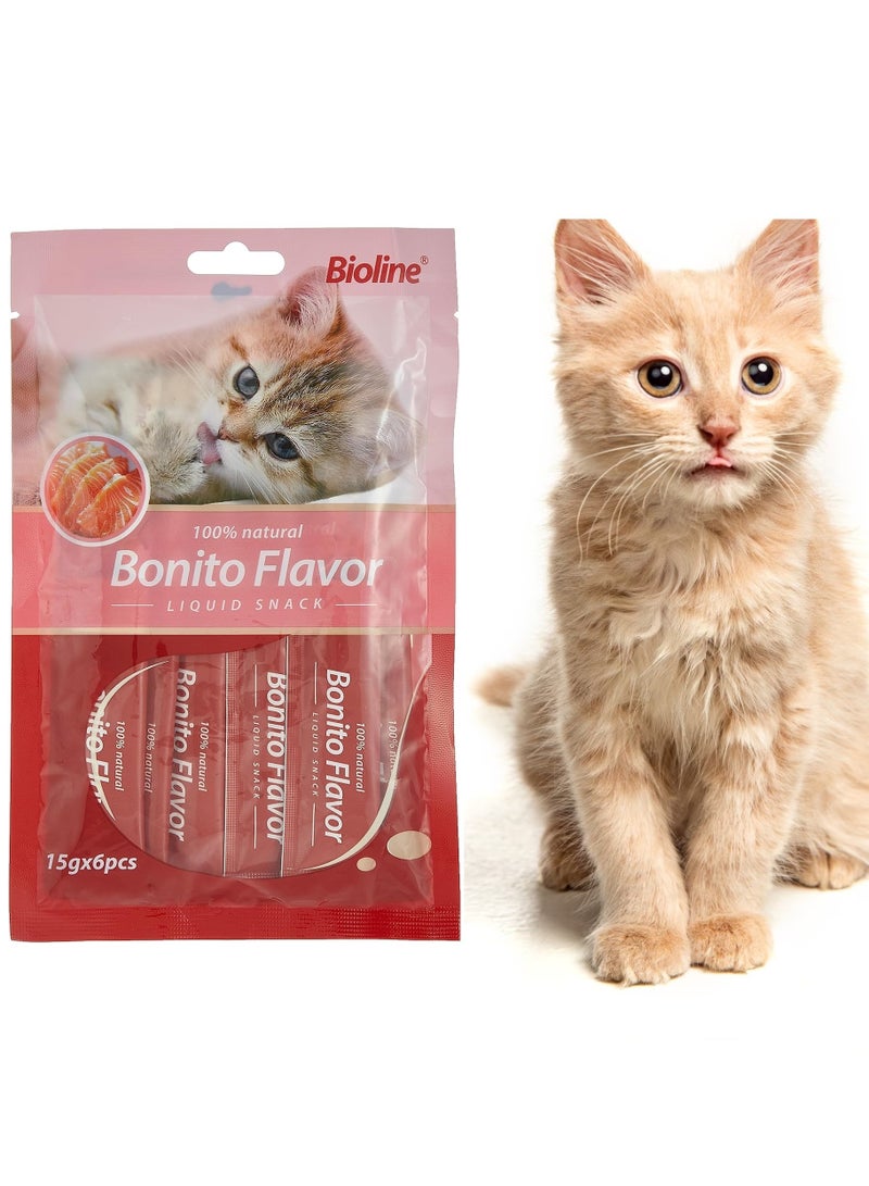 Bioline Bonito Flavor Natural Liquid Snack For Cats 12X15g - Image 2