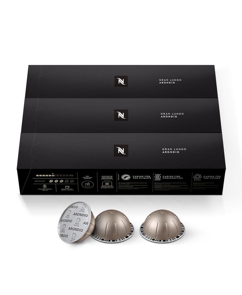 Nespresso Capsules Vertuo, Arondio Gran Lungo Americano, Medium Roast Coffee, 30 Count Coffee Pods, Brews 5.0oz. - Image 1