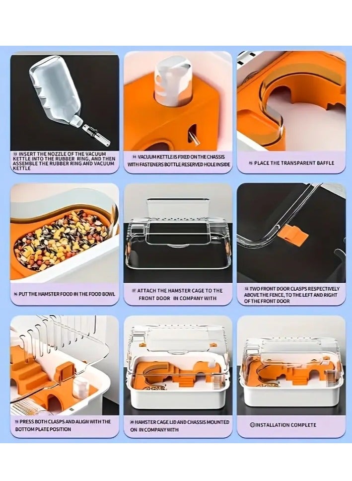 Hamster Cage,Small Animals, Cage, Hamster Transparent Home (External Pipe Included) - Image 4