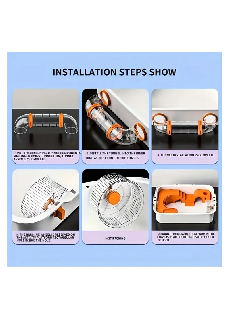 Hamster Cage,Small Animals, Cage, Hamster Transparent Home (External Pipe Included) - Image 5
