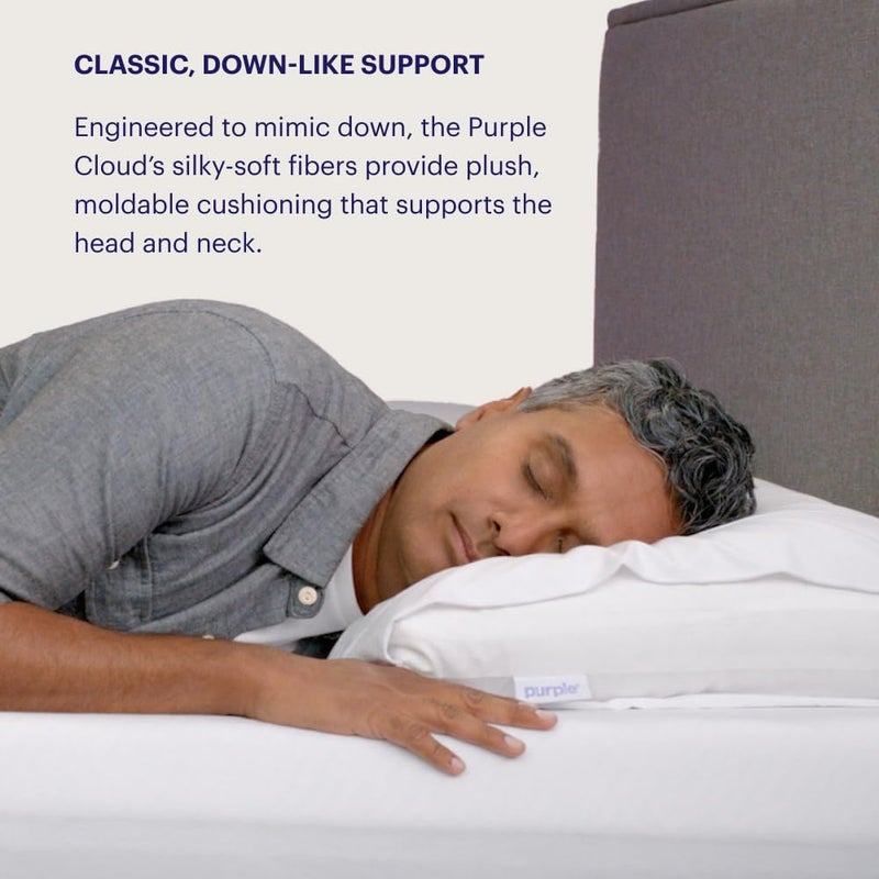Purple Cloud Pillow - King Size, Hypoallergenic Gel Fiber Fill for Plush, Cloud-Like Comfort - Molds to Support Head & Neck, Wonâ€™t Clump or Flatten - Image 2