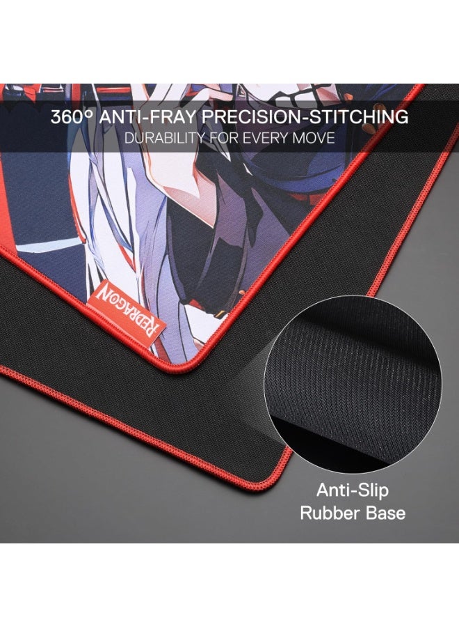 REDRAGON EISA P047S Anime Gaming Mouse Pad - Smooth Lycra Surface, Anti-Slip Rubber Base, Spill-Resistant, Durable 5mm Thick Design, 13 x 10 inches - Image 3